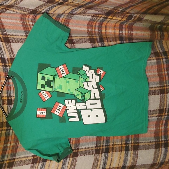 Mojang Other - COPY 2/$8  🎮 Mojang Boys Medium "Like a Boss" Creeper Minecraft Green T-Shirt